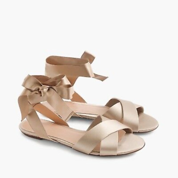 J. Crew Shoes - J.Crew Satin Cross Strap Sandals